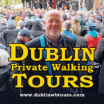 David of Dublin Walkabout Tours standing on Fishamble Street during the Handel's Messiah Anniversary Concert in Dublin.