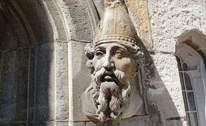 A 200 year old stone carving of St Patrick highlighted by David on a private tour with Dublin walkabout Tours