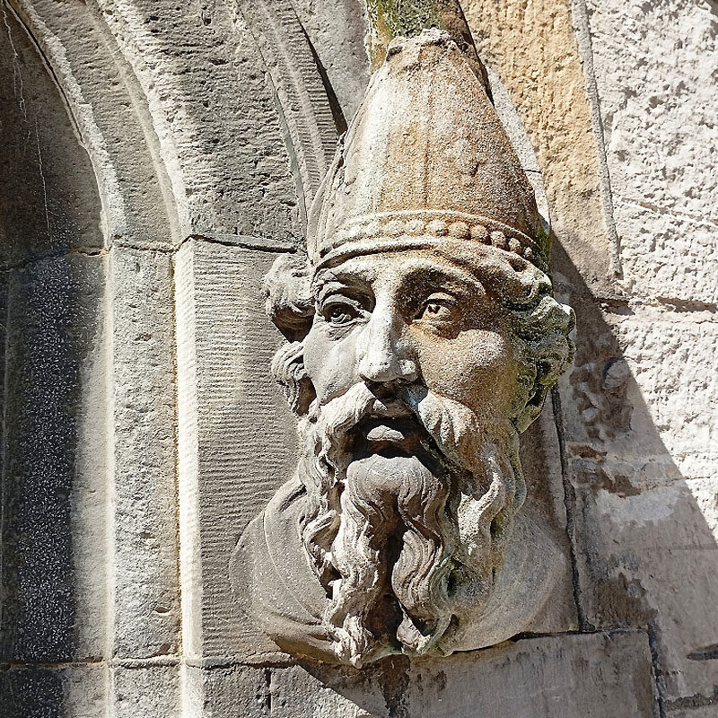 A 200 year old stone carving of St Patrick highlighted by David on a private tour with Dublin walkabout Tours