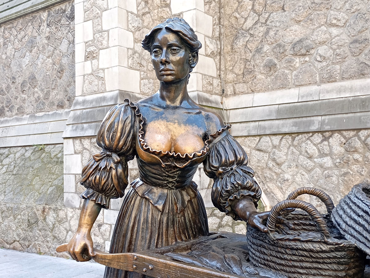 The Molly Malone Statue on Suffolk Street, one of the official meeting points for Dublin Walkabout Tours.