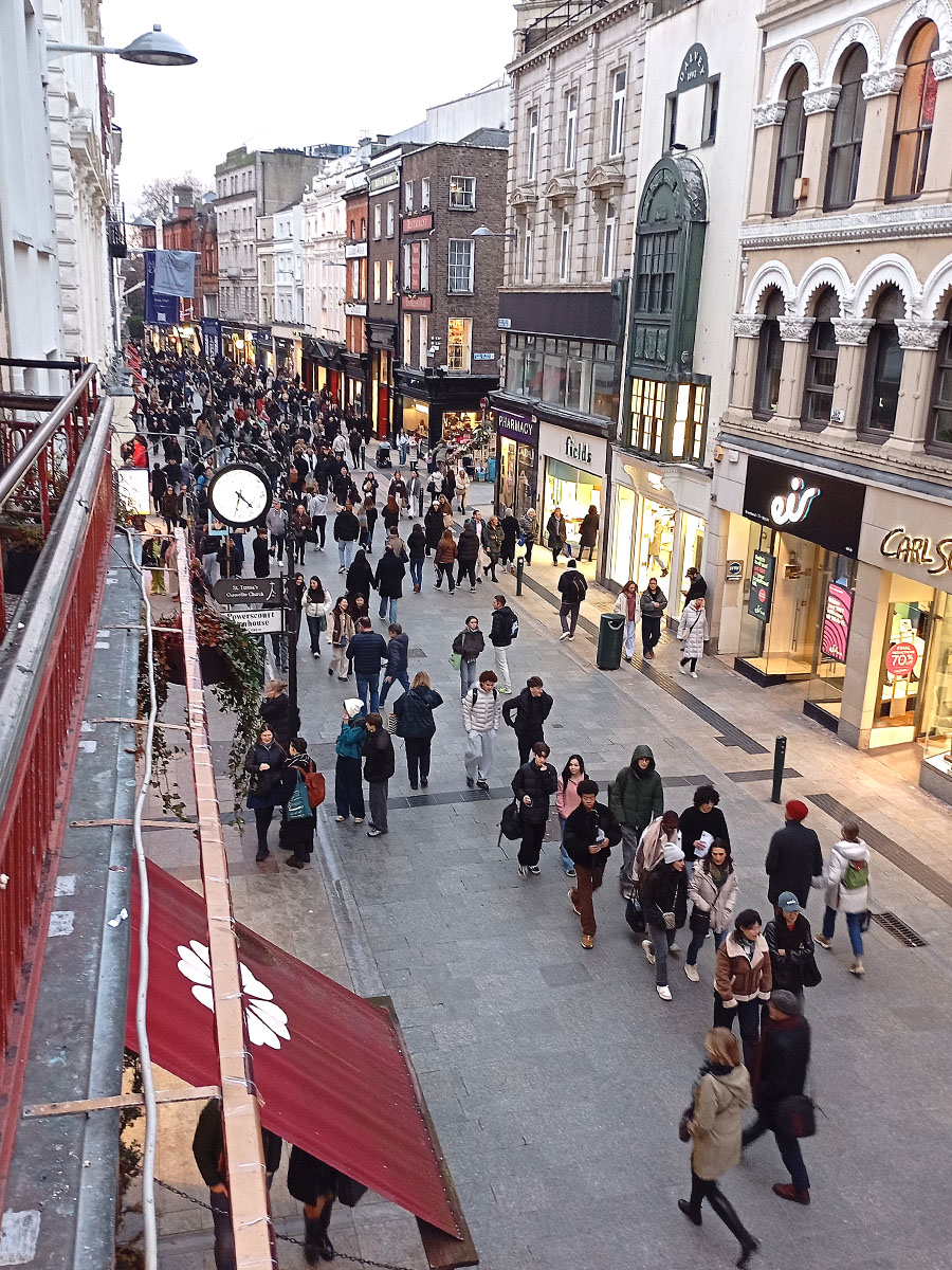 Stop off at Bewleys for a coffee and enjoy the view of Grafton Street on a private tour with local guide David
