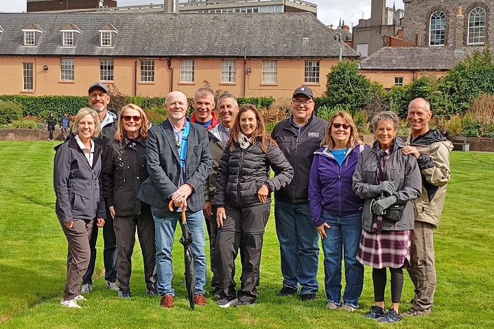 Dublin Guide David leading a private walking tour in Dubh Linn Gardens