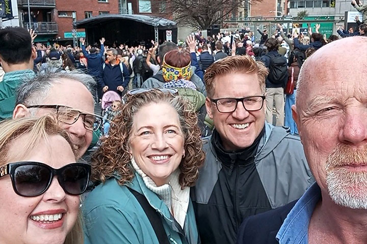 Tour group attending Handel's Messiah performance with guide David in Dublin