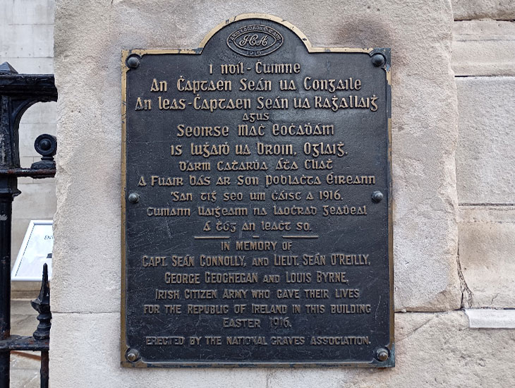 plaque-from-easter-rising-tour-with-local-guide-david Plaque from the 1916 Easter Rising on private tour with local guide David