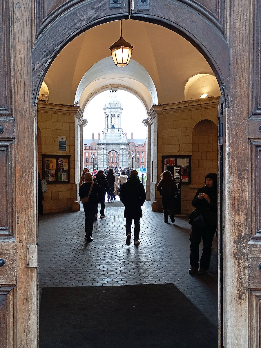 Entrance to Trinity College, a stroll through the grounds with David of Dublin Walkabout Tours