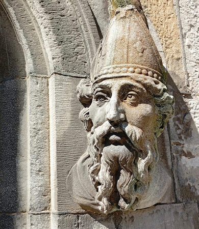 Sculpture of Medieval figure in Dublin, on a private tour with David of Dublin Walkabout Tours
